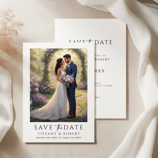 Convites Save the Date Custom Photo (Criador carregado)