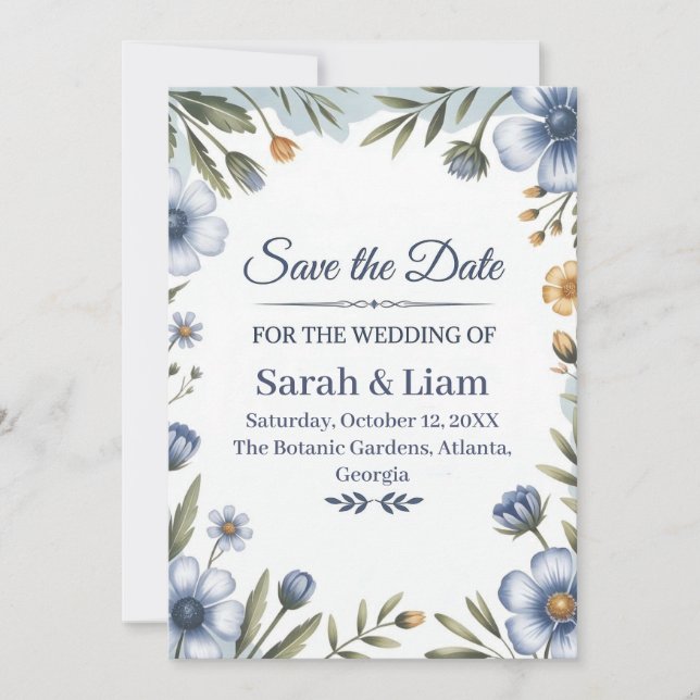 Convites "Save the Date" Elegant Wedding Invitation (Frente)