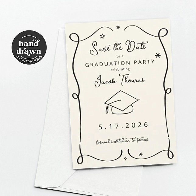 Convites Save the Date Graduation Card (Criador carregado)