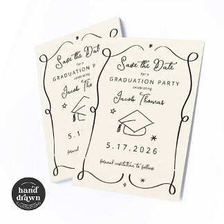 Convites Save the Date Graduation Insert Card