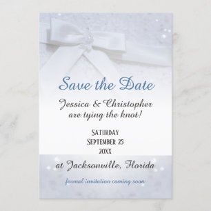 Convites Save The Date Laços Brancos   Casamento Tie The Kn