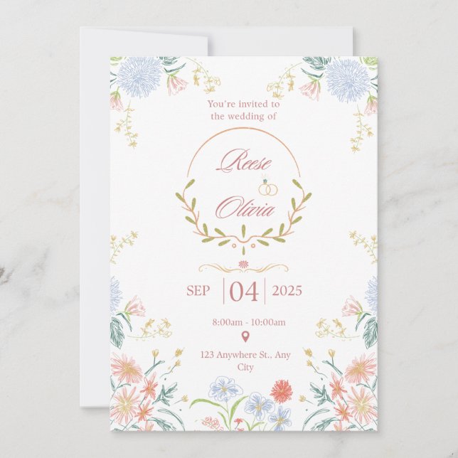 Convites Save The Date Modern Minimal Wedding Design (Frente)