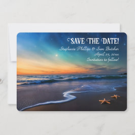 Convites Save the Date Romantic Beach Fantasy Starfish