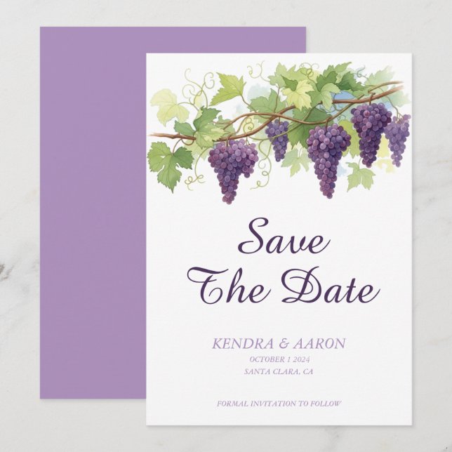 Convites Save The Date Vinícola Simples (Frente/Verso)