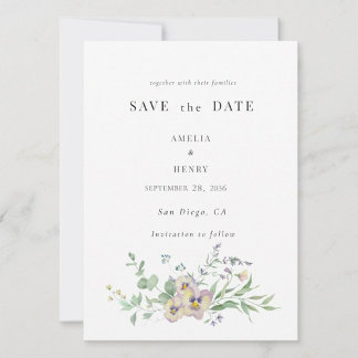 Convites Save the Date Wedding Invitation Viola & Eucalypt