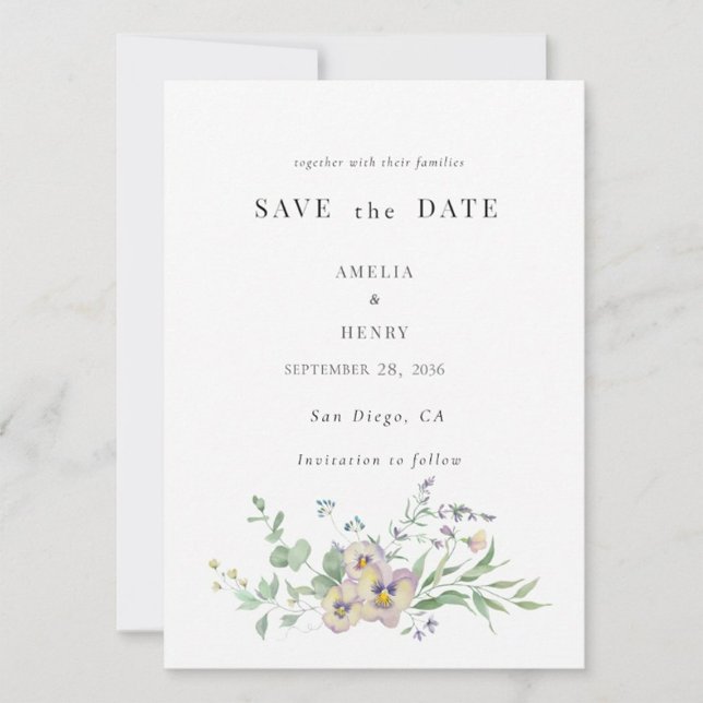 Convites Save the Date Wedding Invitation Viola & Eucalypt (Criador carregado)