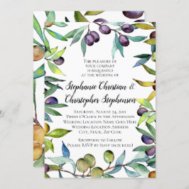 Convites Savory Olives Tuscan Watercolor Casamento