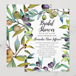 Convites Savory Olives Tuscan Watercolor Chá de panela