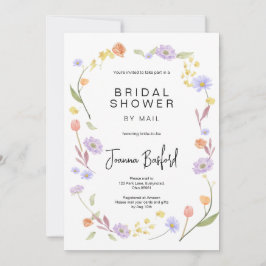 Convites Scabiosa Wildflower Chá de panela por correio