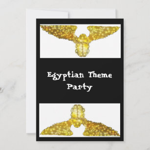 Convites Scarab Beatle gold - festa temática egípcia