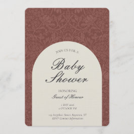 Convites Scarlet Traditional Floral Arts and Crafts Shower