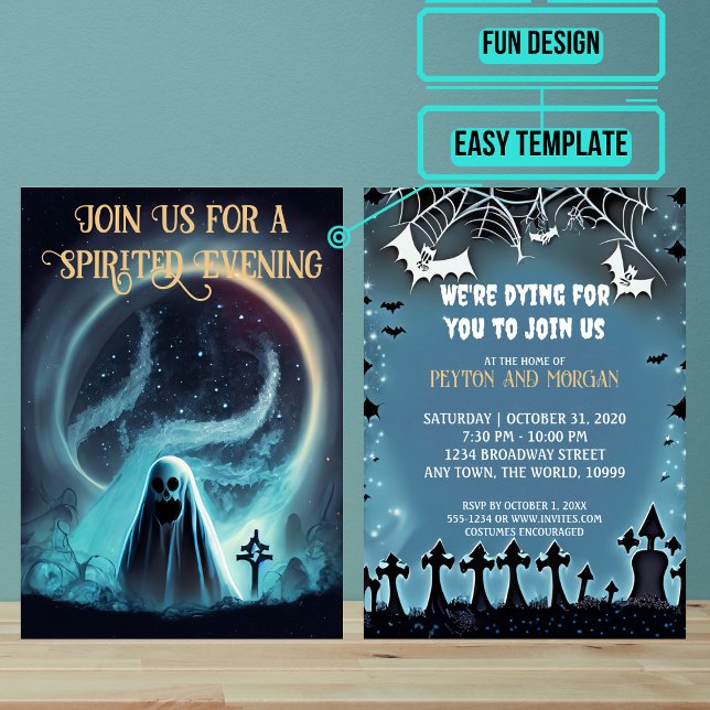 Convites Scary Ghost Halloween Party (Use these awesome invitations to get your guest in the mood right away. )