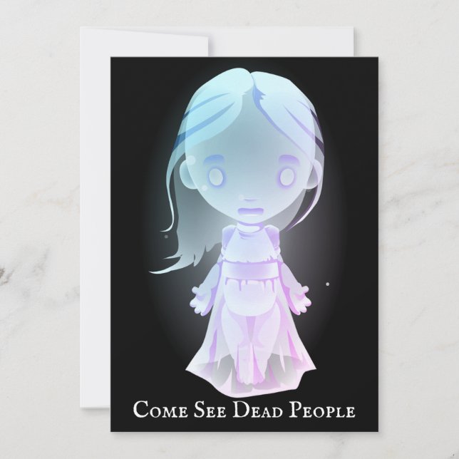 Convites Scary Ghostly Blue Girl (Frente)
