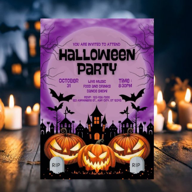 Convites scary Halloween Party (Criador carregado)
