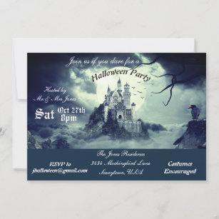 Convites Scary Haunted Castle House Festa Noite de Hallowee