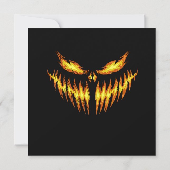 Convites Scary Pumpkin Halloween Face Gift Idea (Frente)