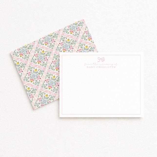 Convites Scattered Meadow Folk Nursery Note Card (Criador carregado)