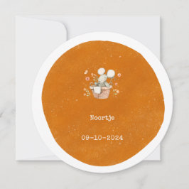 Convites Schattig baby muisje op geel / oranje achtergrond