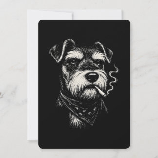 Convites Schnauzer Fumante Amante de Cachorro Engraçado Vin