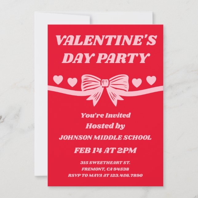 Convites School Valentine’s Day Party (Frente)