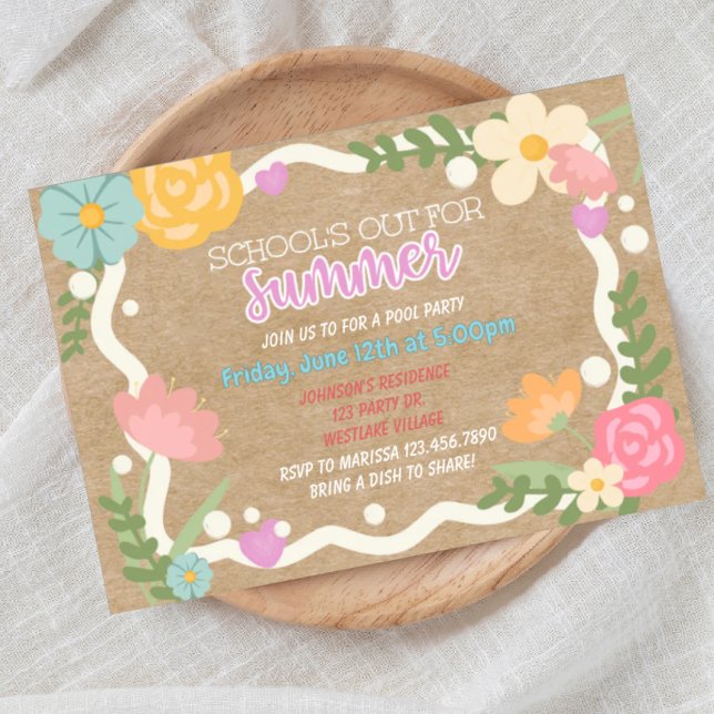 Convites School's out, Summer party, Class party,  (Criador carregado)