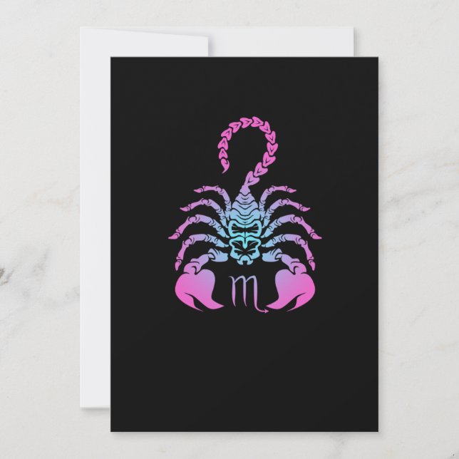 Convites Scorpio Birthday Gift - Sinal de Zodíaco (Frente)