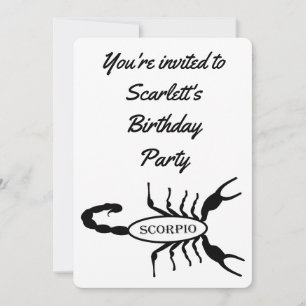 Convites Scorpio Black Scorpion - Sinal de Estrela Personal