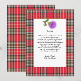 Convites Scotch Clan Tartan Casamento Poema Obrigado