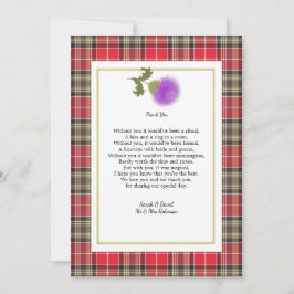 Convites Scotch Clan Tartan Wedding Poem Obrigado Foto