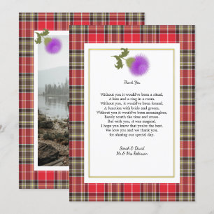 Convites Scotch Clan Tartan Wedding Poem Obrigado Foto