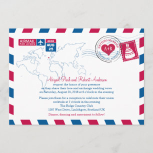 Convites Scotland Airmail  Casamento