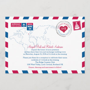 Convites Scotland Airmail   Casamento