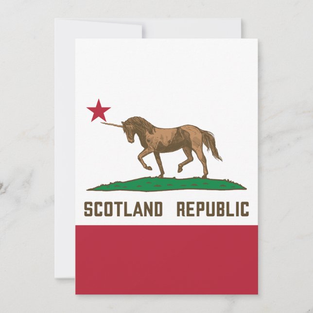 Convites Scotland Republic California Flag Unicorn (Frente)