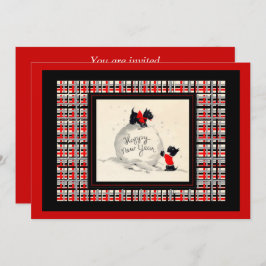 Convites Scottie Dog New Years open house