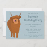 Scottish Highland Cattle Light Blue Festa de anive