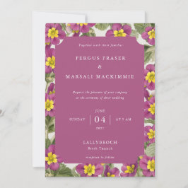 Convites Scottish Primrose Botanical Pattern Invitation