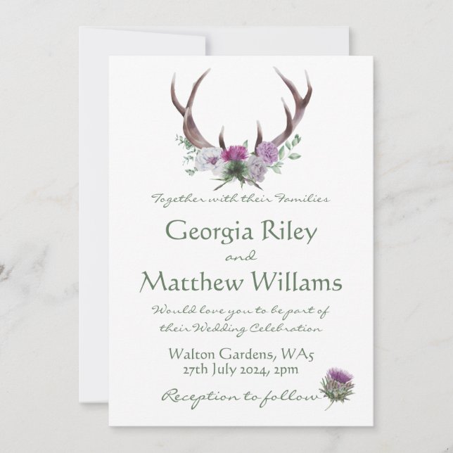 Convites Scottish Tweed Invitation (Frente)