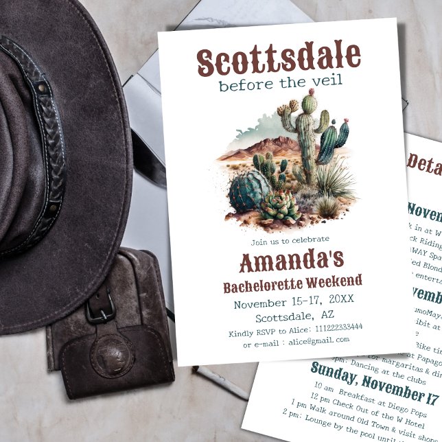 Convites Scottsdale Antes do Fim de Semana da Bachelorette  (Criador carregado)
