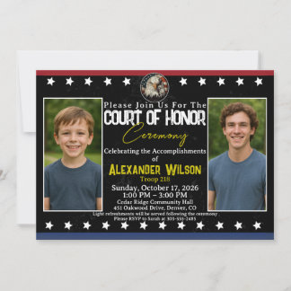 Convites Scout Achievement Ceremony Invitation with Photos