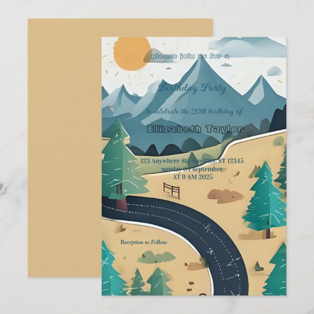 Convites scout Camping party birthday  invitation (Frente/Verso)