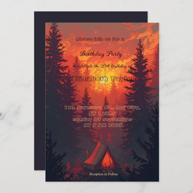 Convites scout comping party invitations (Frente/Verso)