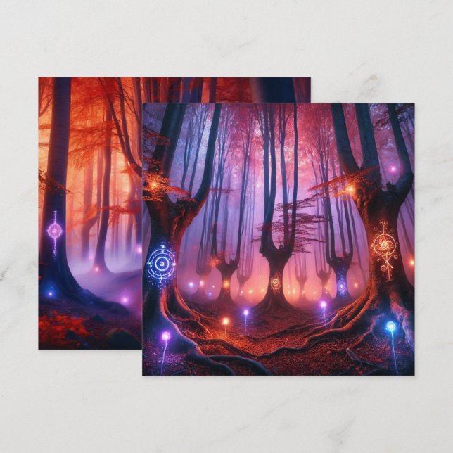 Convites Scrapbook da Floresta Whimsigol Automática Imprimí (Frente/Verso)