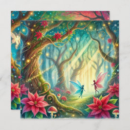 Convites Scrapbook de Floresta Branca Imprimível e Poinsett