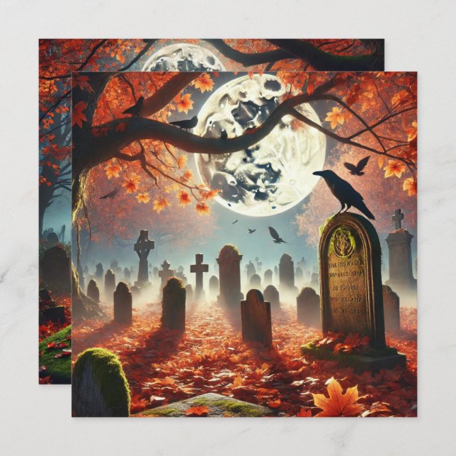 Convites Scrapbook Whimsigoth Autumnal Imprimível (Frente/Verso)