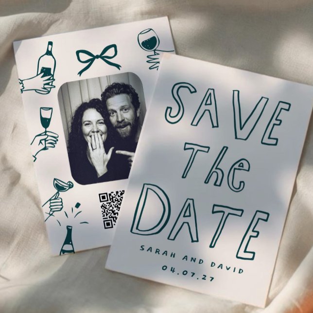 Convites Scribble Funny Doodle Save the date (Criador carregado)