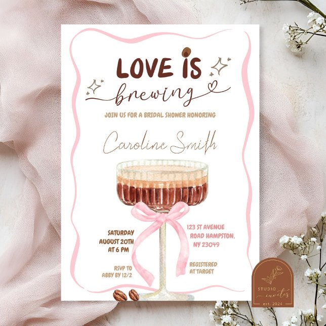 Convites ScribbleEspresso Martini Coquette O Amor Está Cozi (Criador carregado)