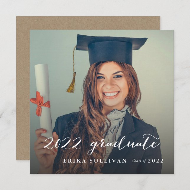 Convites Script 2020 Graduation Photo Party (Frente/Verso)