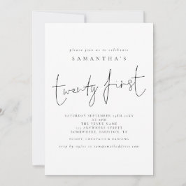 Convites Script 21ª Festa de aniversário