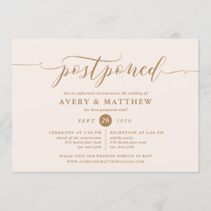 Convites Script Adiado à Cerimônia de Casamento e Recepção