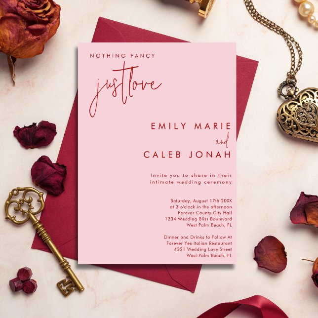 Convites Script Apenas Amor Rosa Casamento Íntimo Fórum de  (Criador carregado)